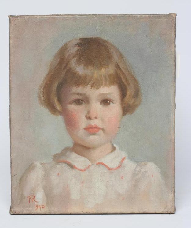 THOMAS MARTINE RONALDSON (1881-1942) Head Study of a Young Girl, oil on canvas, signed with initials Image