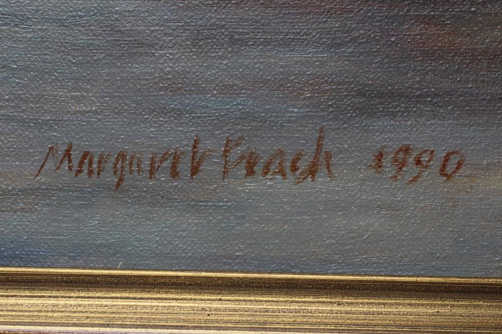 MARGARET PEACH (Contemporary) The Junction Beat Kelso, oil on canvas, signed, 16 1/4" x 24, gilt Image