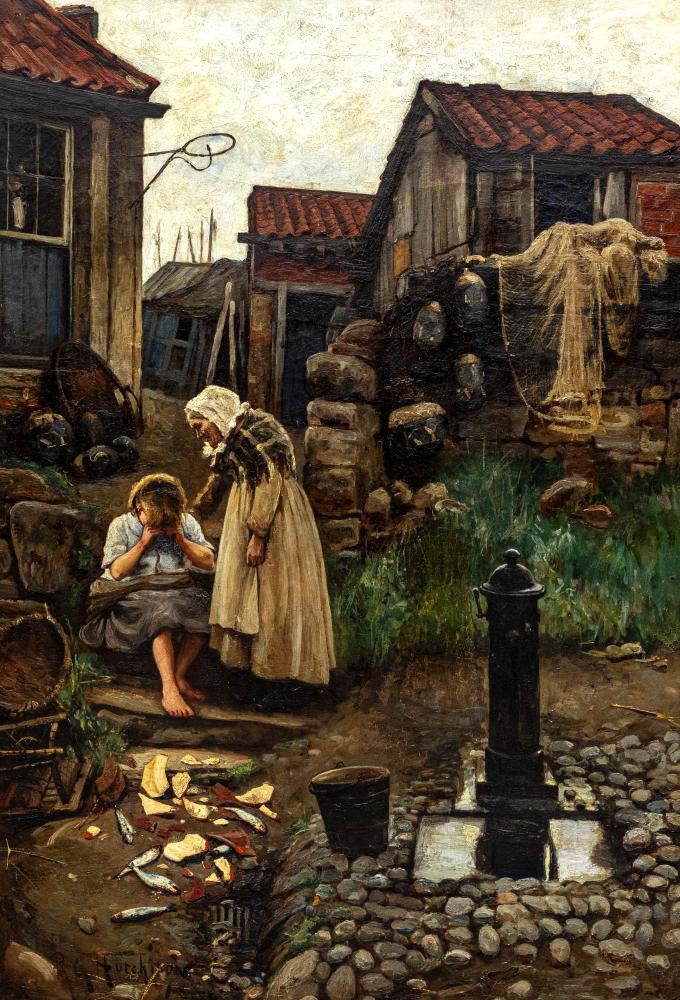 ROBERT GEMMEL HUTCHINSON (Scottish 1855-1936) The Broken Vessel, oil on canvas, signed and dated Image