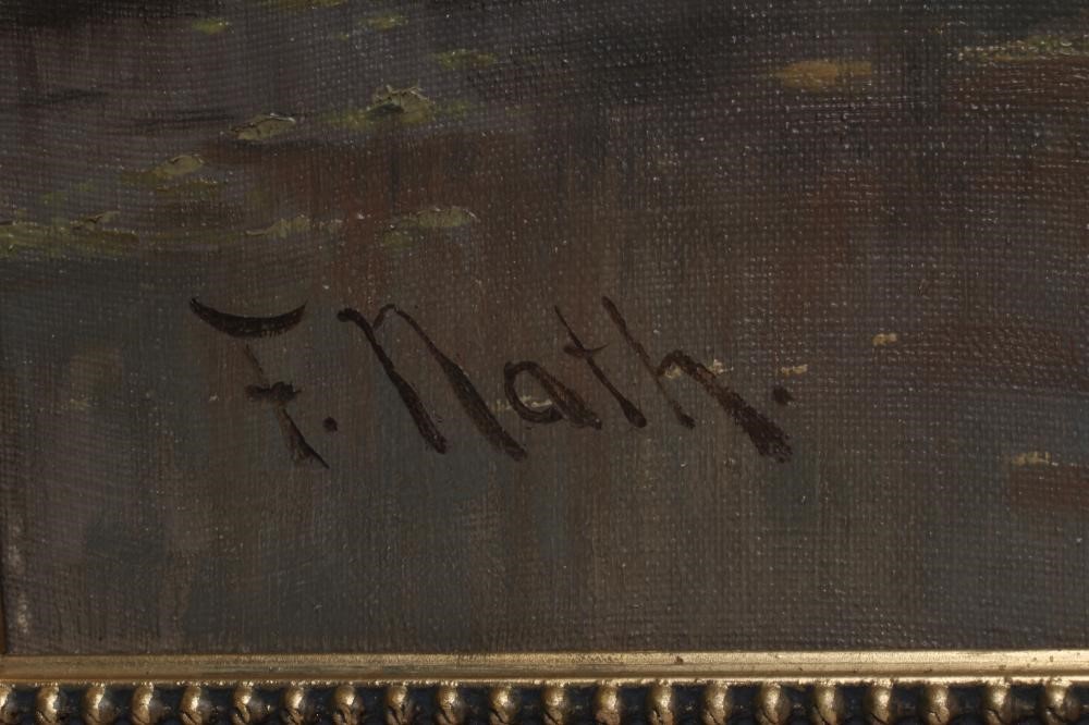 FRIEDRICH NATH (Russian 1859-1925) Autumnal River Scene, oil on canvas, signed, 26 1/4" x 36 1/2", Image