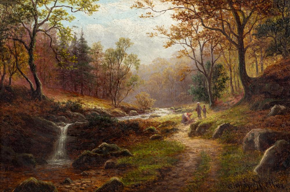 WILLIAM MELLOR (1851-1931) Thornton Ghyll, Ingleton, oil on canvas, signed, inscribed to reverse, Image