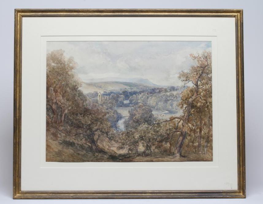 DAVID COX (1809-1885) "Bolton Abbey from the Prior's Seat" Image