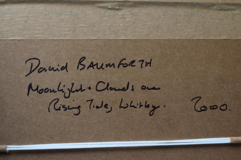 DAVID BAUMFORTH (b.1942) "Moonlight and Clouds over Rising Tide Whitby Image