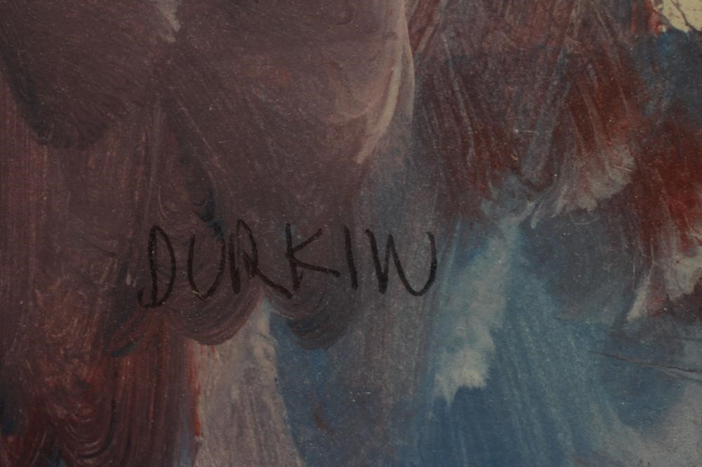 TOM DURKIN (1928-1990) "Reclining Woman", oil on board, signed, Walker Gallery, Harrogate label to Image