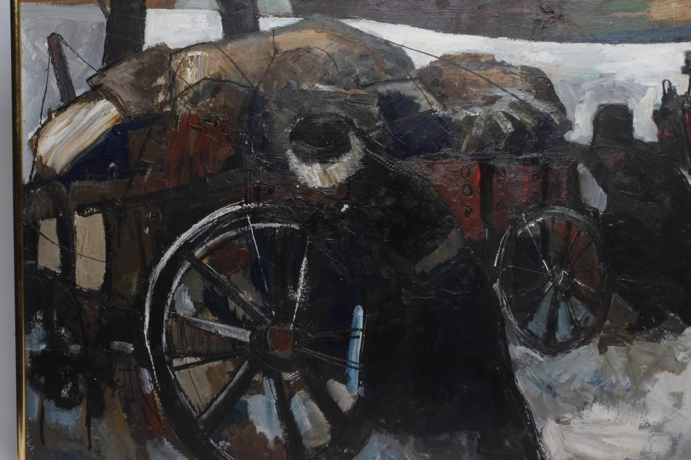 Tom Durkin 1928 1990 Expulsion Of The Russian Jews Oil On Board tom-durkin-1928-1990-expulsion-of-the-russian-jews-oil-on-board