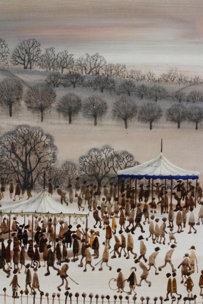 BRIAN SHIELDS "BRAAQ" (1951-1997) "Fete Day", oil on board, signed "Braaq 75 FBA "Ann" ", 17 3/4" x Image