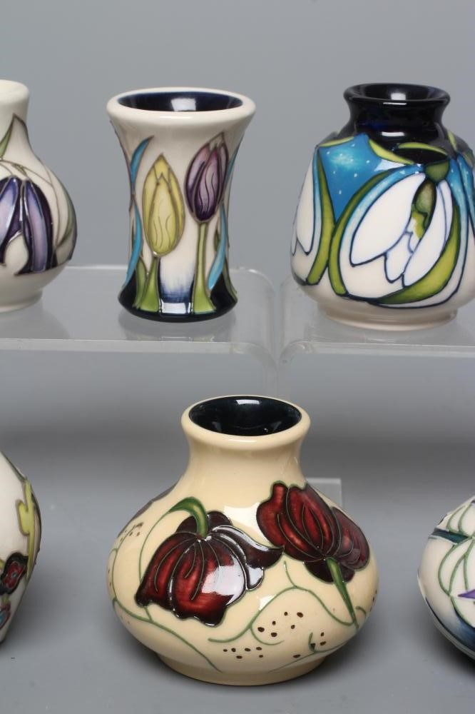 SEVEN MINIATURE MOORCROFT POTTERY VASES Image