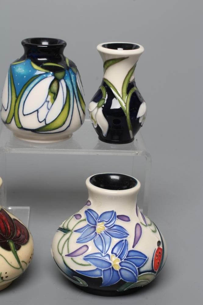 SEVEN MINIATURE MOORCROFT POTTERY VASES Image
