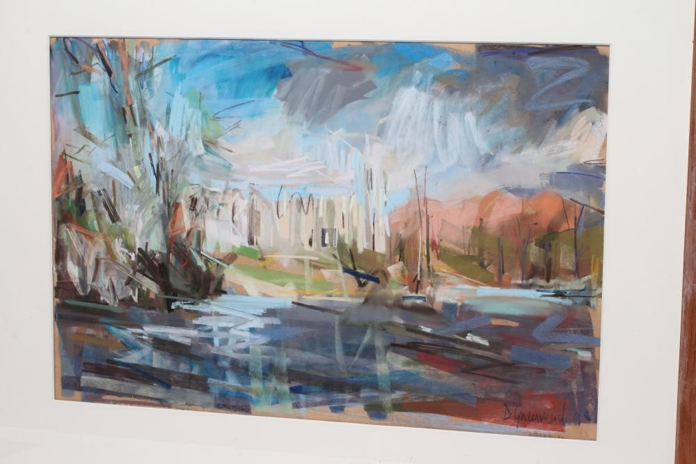 DAVID GREENWOOD (Contemporary) "Bolton Abbey from the River Wharfe", pastel, signed and dated Image