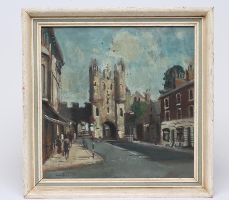STANLEY ORCHART (1920-2005) View of Micklegate York, oil on board, signed, dated 1960 to reverse, Image