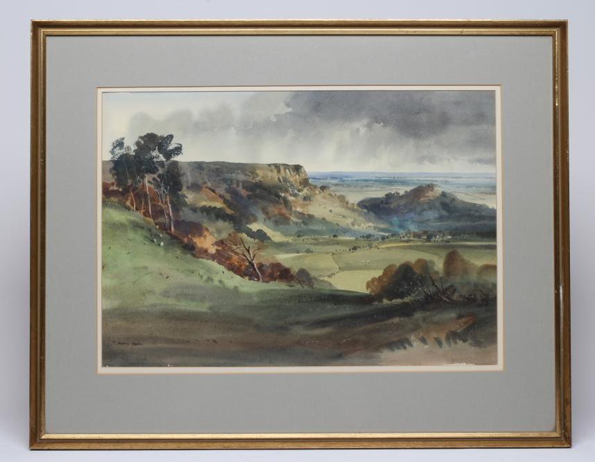 JOHN BARRIE HASTE (1931-2011) "Sutton Bank", watercolour, signed, inscribed to reverse, 14 1/2" x 20 Image