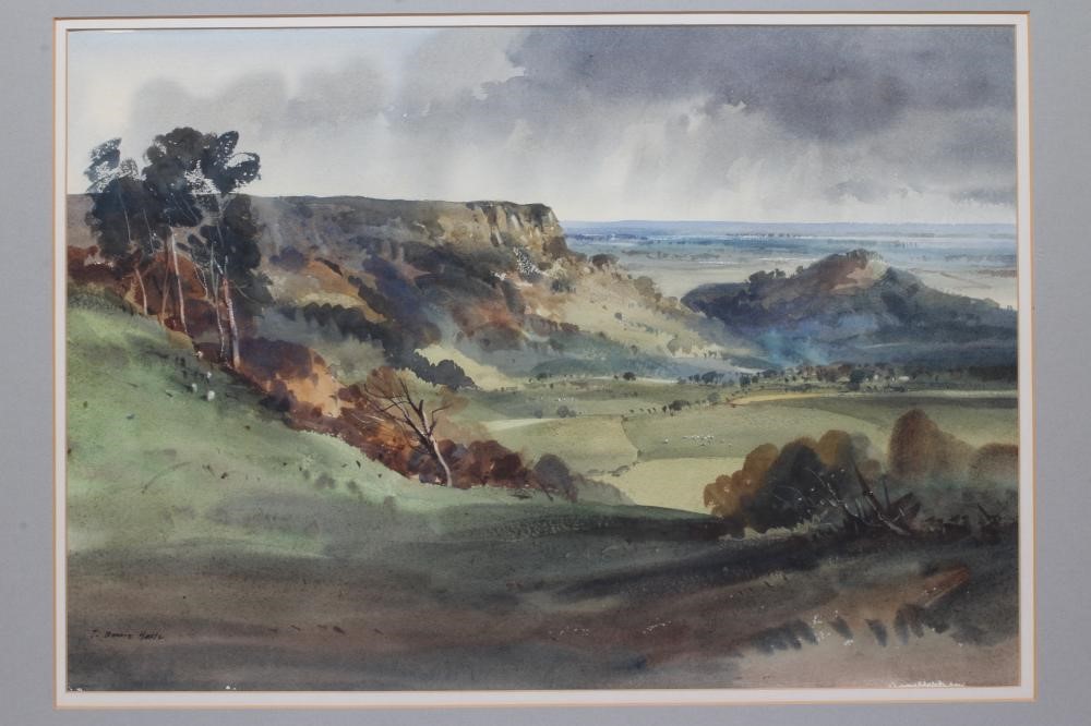JOHN BARRIE HASTE (1931-2011) "Sutton Bank", watercolour, signed, inscribed to reverse, 14 1/2" x 20 Image