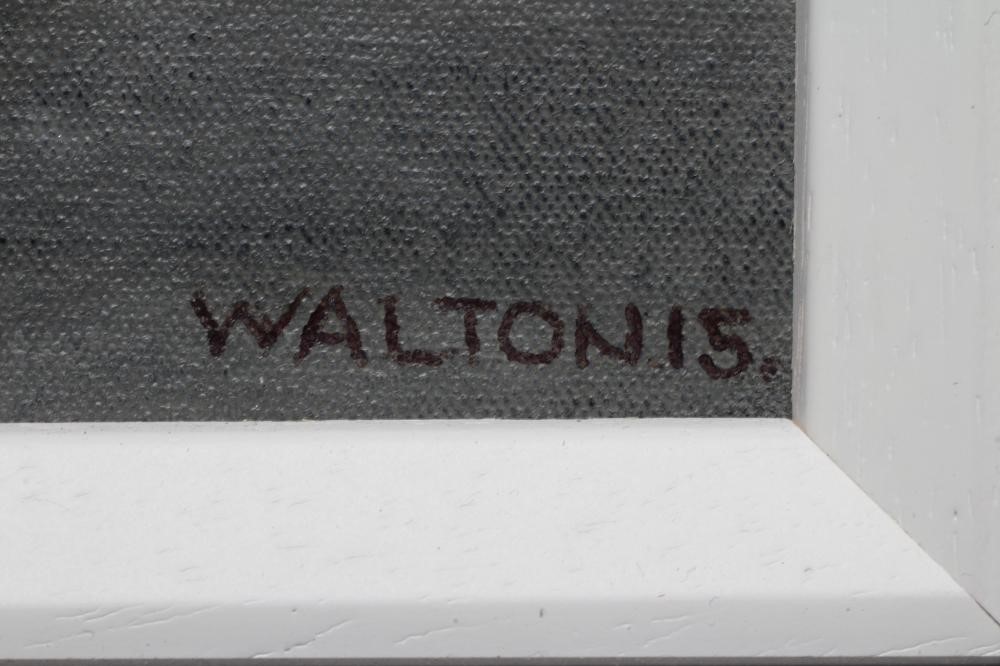 STUART WALTON (b.1933) "Hirst's Yard from Call Lane Leeds", acrylic on cotton, 16" x 12 1/2", Image