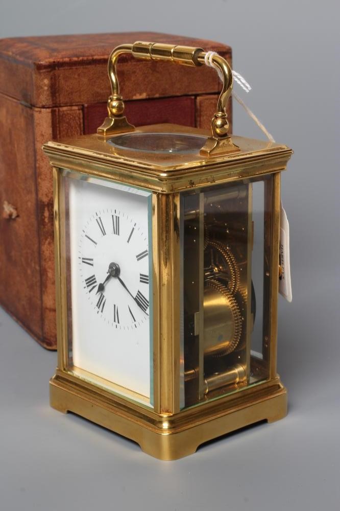 A BRASS CARRIAGE CLOCK Image