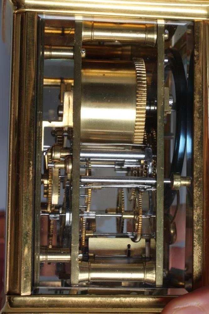 A BRASS CARRIAGE CLOCK Image