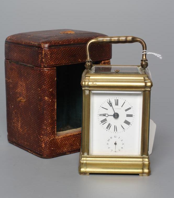 A FRENCH REPEATING CARRIAGE CLOCK Image