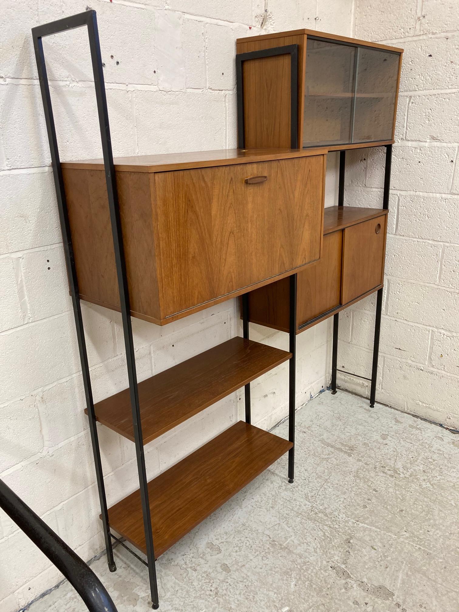 AN AVALON TEAK SECTIONAL MODULAR WALL UNIT Image