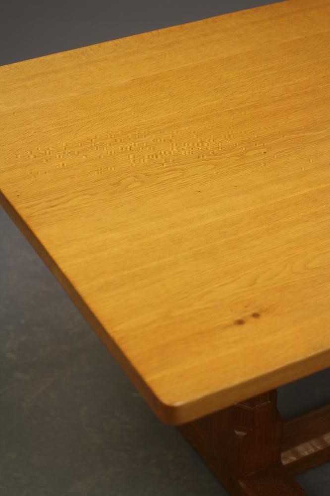 A DAVID LANGSTAFF ADZED OAK DINING TABLE Image