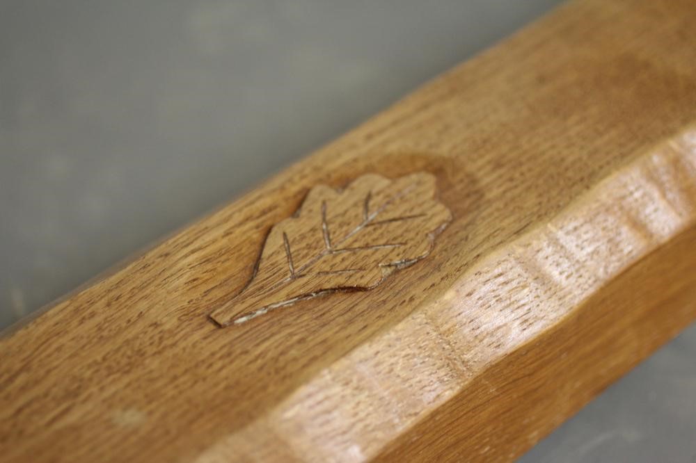 A DAVID LANGSTAFF ADZED OAK DINING TABLE Image