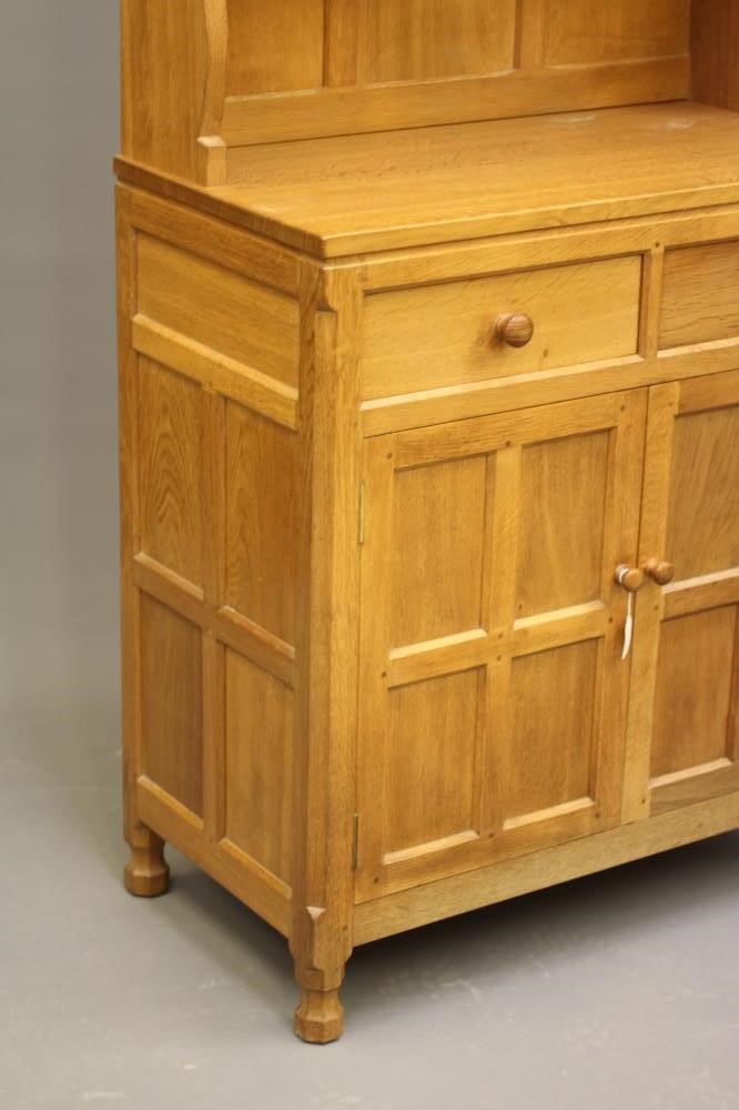 A WILFRED HUTCHINSON (HUSTWAITE) ADZED OAK SMALL DRESSER Image