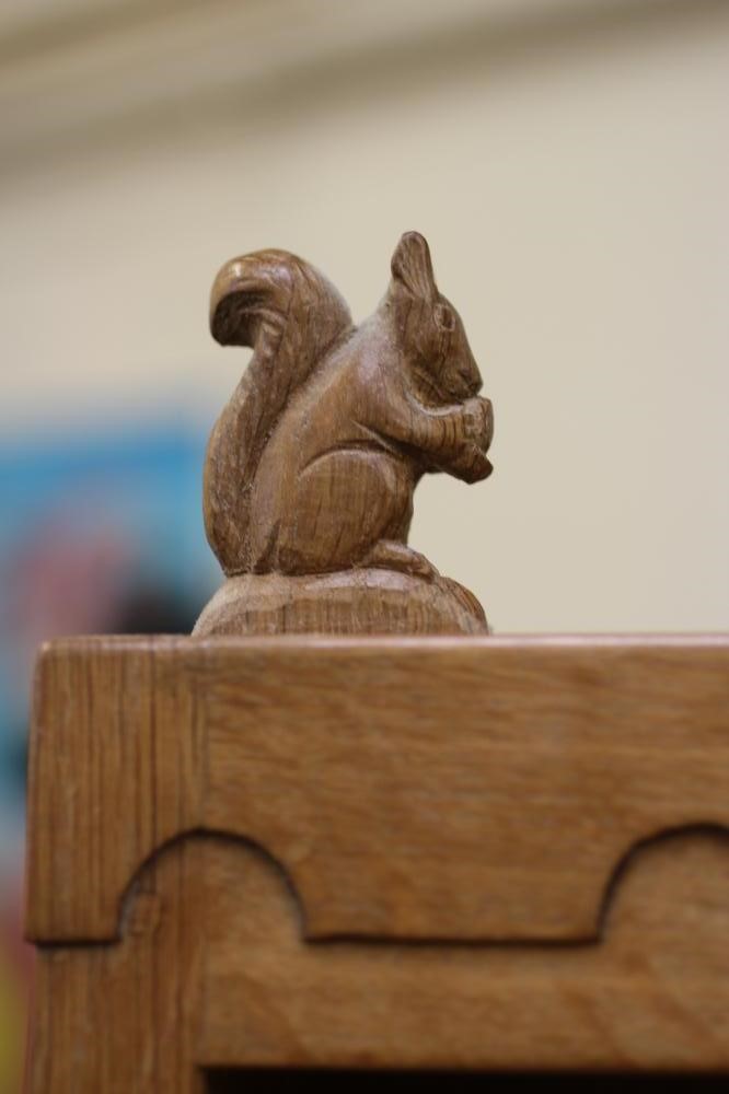 A WILFRED HUTCHINSON (HUSTWAITE) ADZED OAK SMALL DRESSER Image