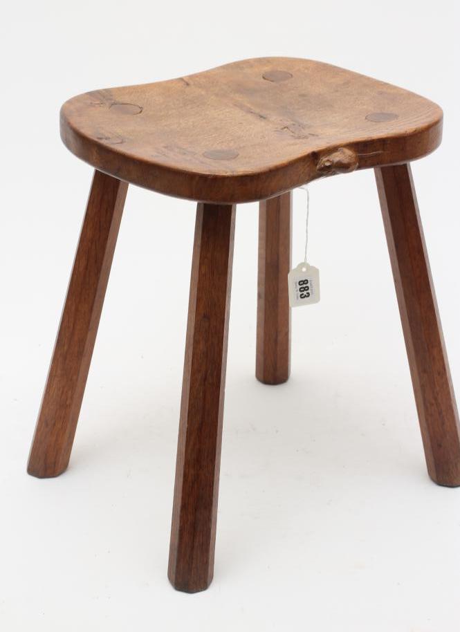 A ROBERT THOMPSON OAK STOOL Image