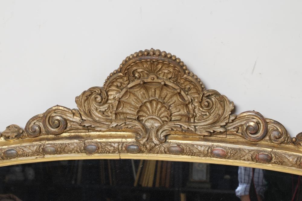 A VICTORIAN GILT GESSO OVERMANTEL MIRROR Image