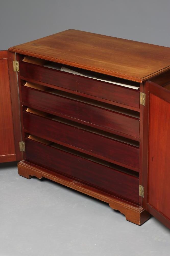 A VICTORIAN MAHOGANY DOCUMENT CABINET of panelled oblong form in the Aesthetic taste Image