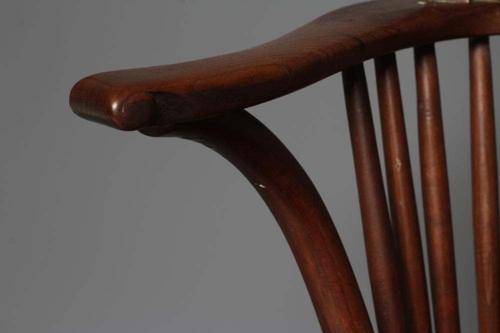 AN ASH AND ELM STICK BACK WINDSOR ARMCHAIR Image