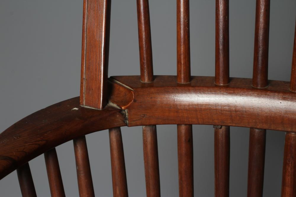 AN ASH AND ELM STICK BACK WINDSOR ARMCHAIR Image