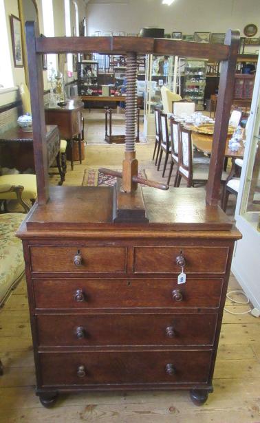 AN OAK CLOTHES PRESS Image