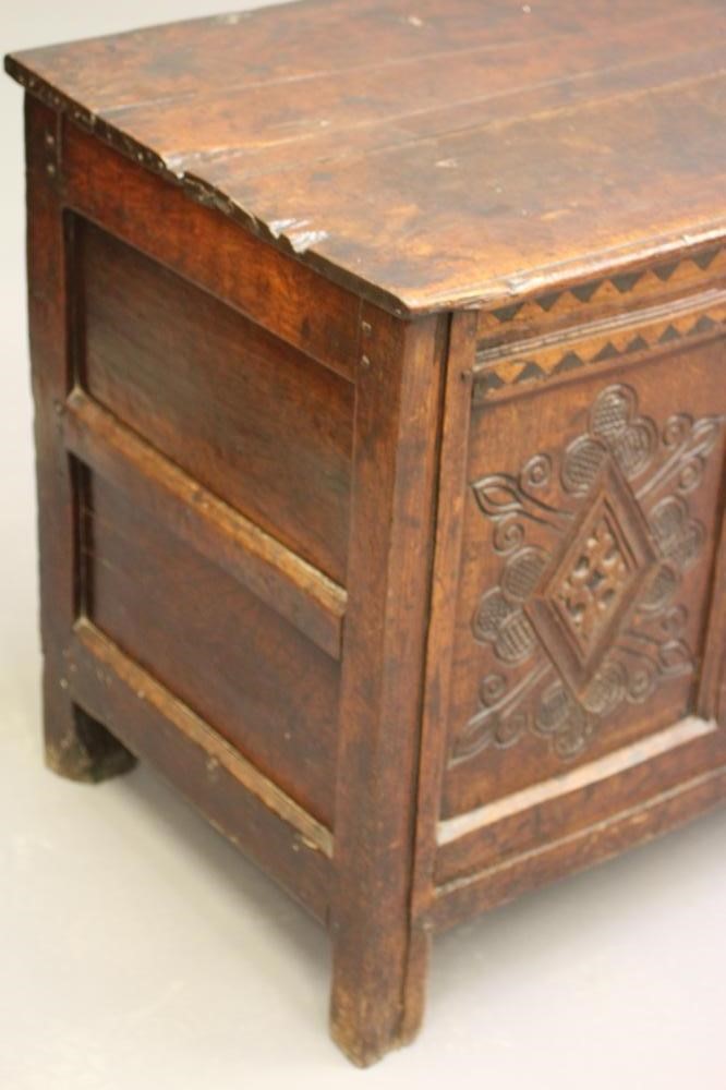 A YORKSHIRE JOINED OAK PANELLED CHEST Image