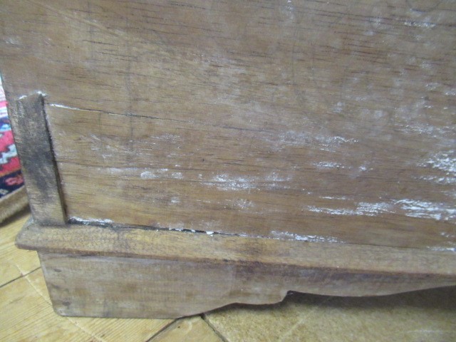 AN INDIAN CARVED WOOD CHEST of oblong form with panels of birds amongst foliate scrolls and with Image