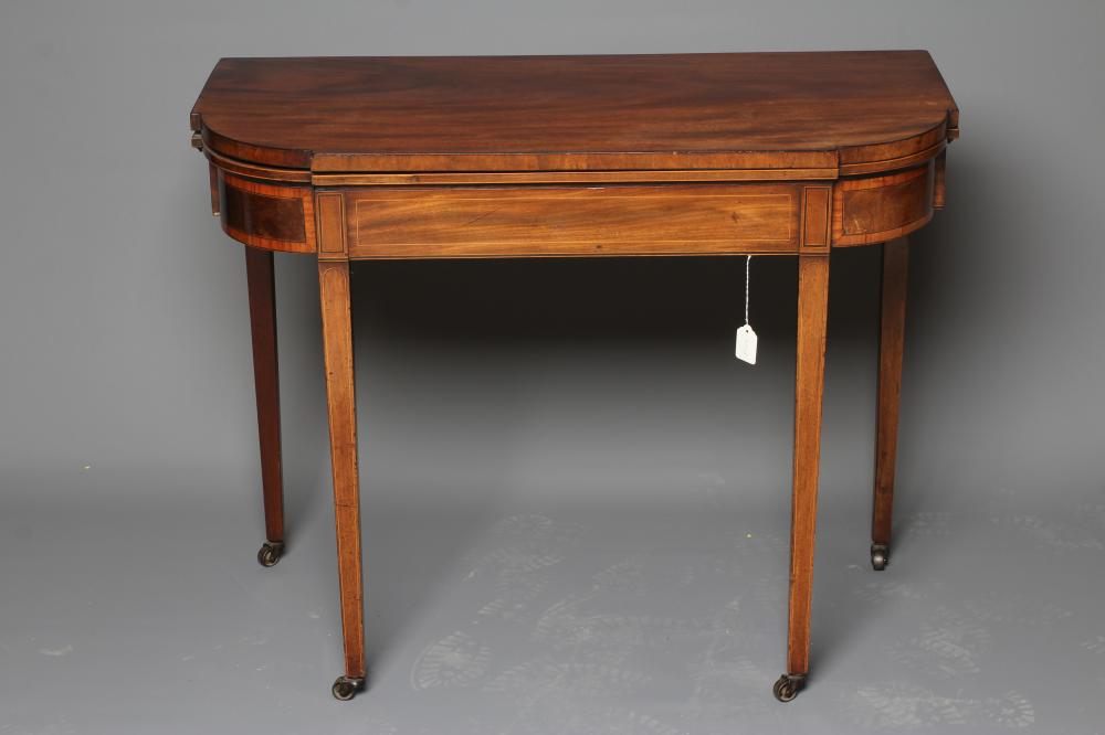 A GEORGIAN MAHOGANY FOLDING CARD TABLE Image