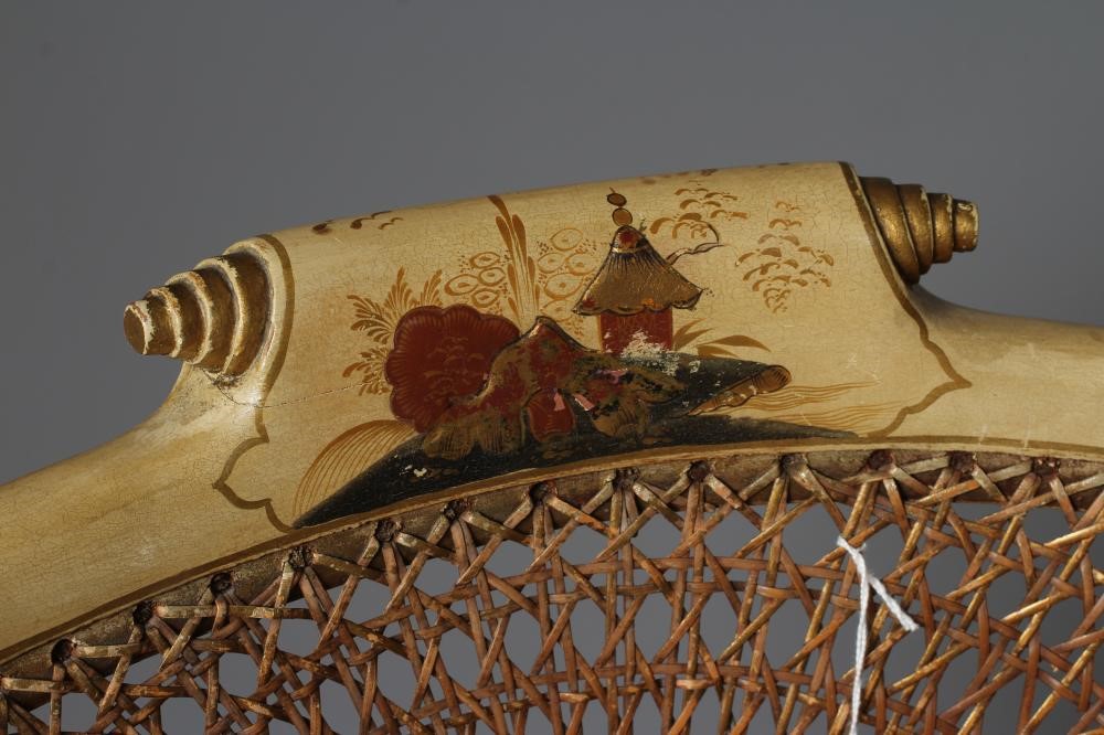 A CANED CHINOISERIE BERGERE Image