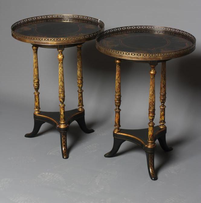 A PAIR OF CHINOISERIE OCCASIONAL TABLES Image