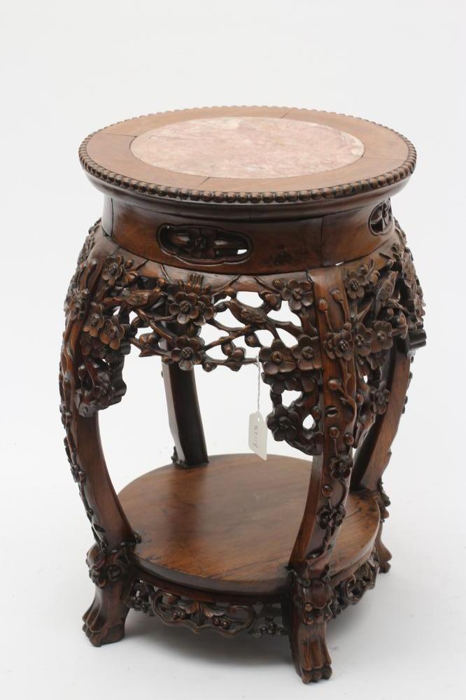 A CHINESE PADOUK WOOD STAND Image