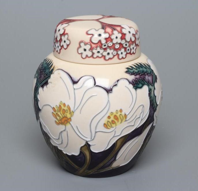 FOUR MOORCROFT POTTERY SMALL GINGER JARS AND COVERS Image