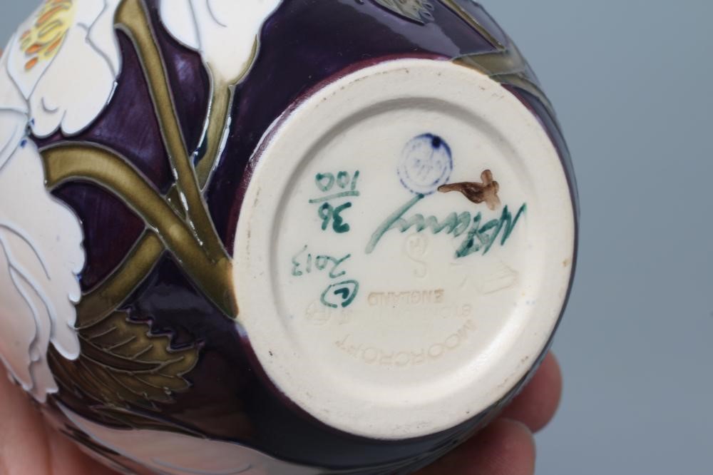 FOUR MOORCROFT POTTERY SMALL GINGER JARS AND COVERS Image