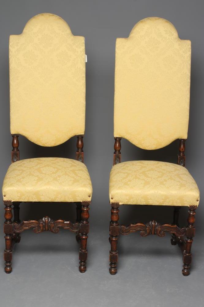 A PAIR OF OAK 17TH CENTURY STYLE BACKSTOOLS Image