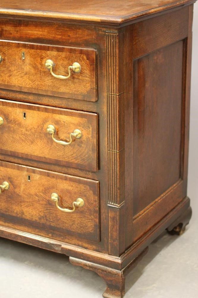 A GEORGIAN OAK AND MAHOGANY BANDED LANCASHIRE DRESSER Image