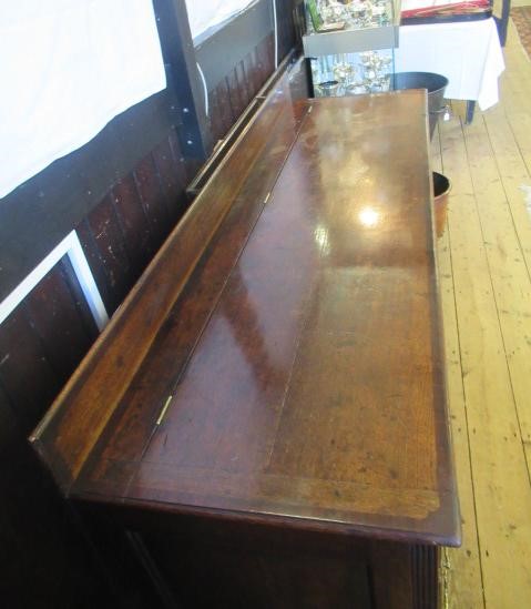 A GEORGIAN OAK AND MAHOGANY BANDED LANCASHIRE DRESSER Image
