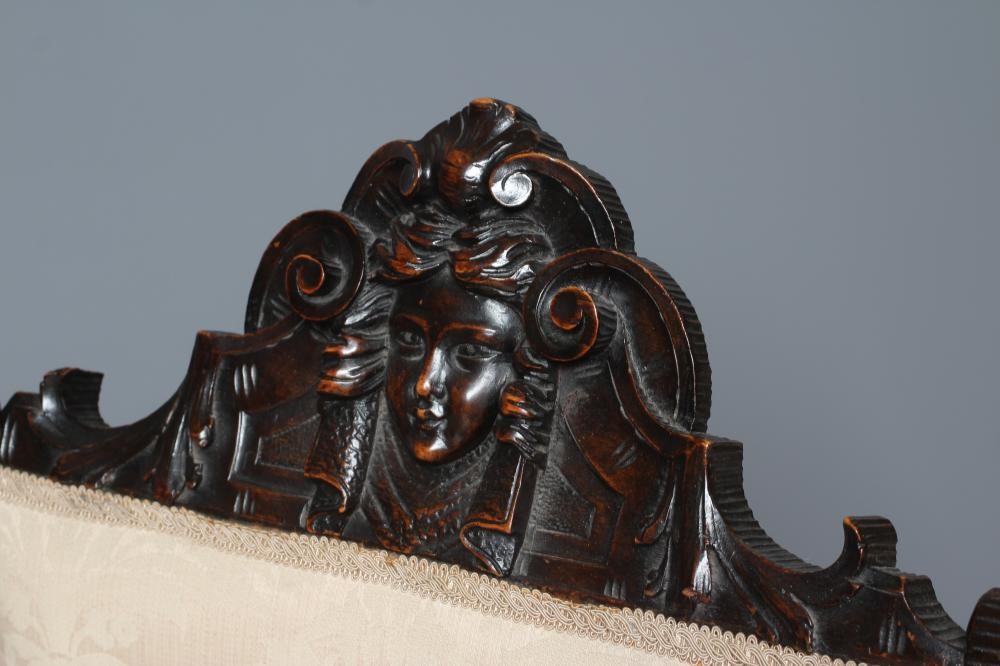 A STAINED BEECH (?) X FRAMED CHAIR Image