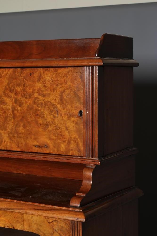 A VICTORIAN BURR WALNUT BOOKCASE Image