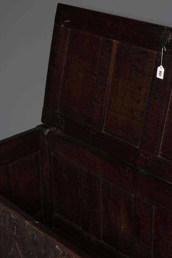 AN OAK PANELLED COFFER Image