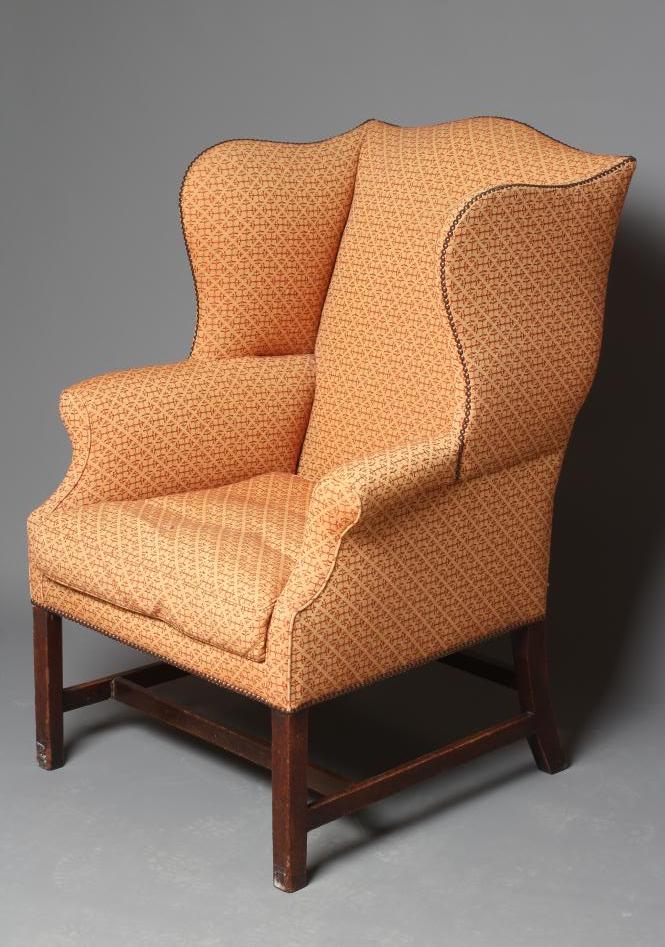 A GEORGIAN MAHOGANY WING ARMCHAIR Image