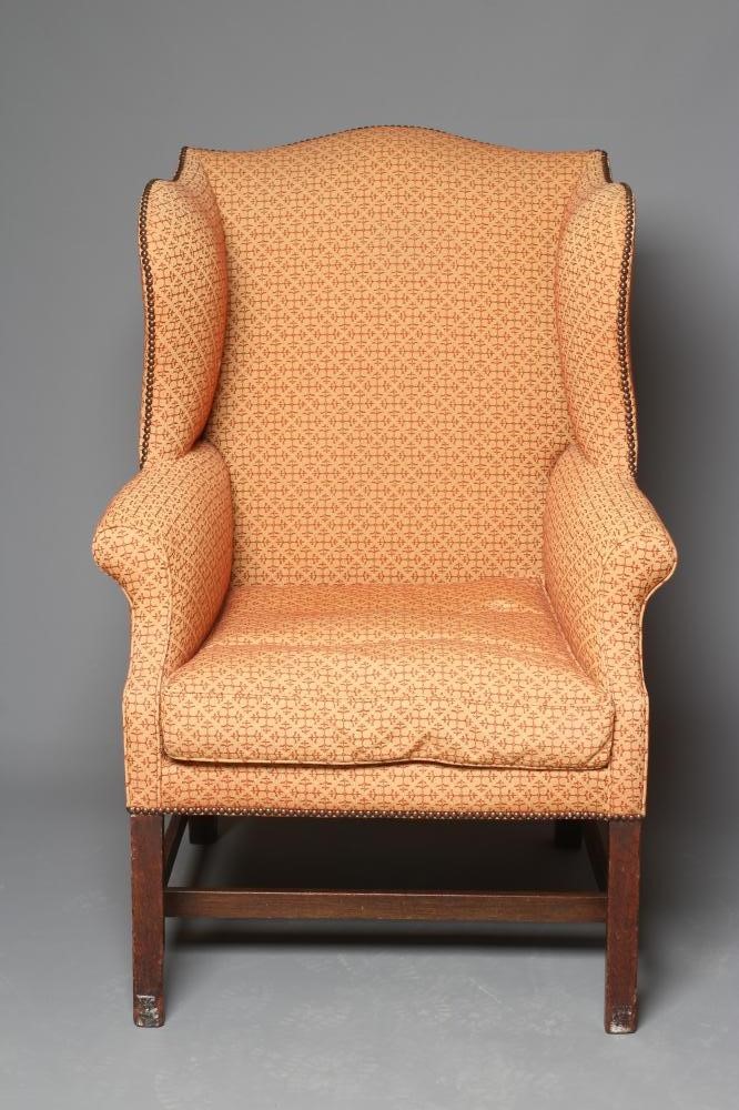 A GEORGIAN MAHOGANY WING ARMCHAIR Image