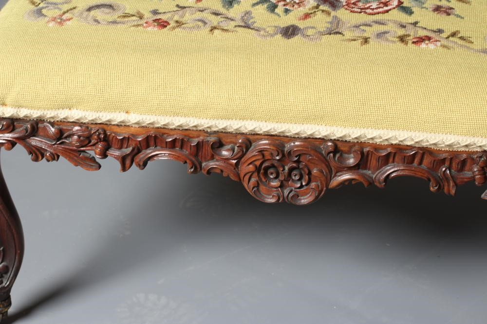 A VICTORIAN DRESSING STOOL of oblong form in rosewood and mahogany Image