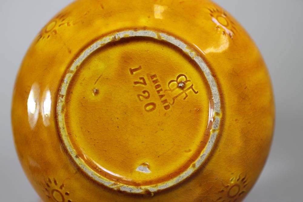 A BURMANTOFTS "FAIENCE" OCHRE GLAZED BOTTLE VASE Image