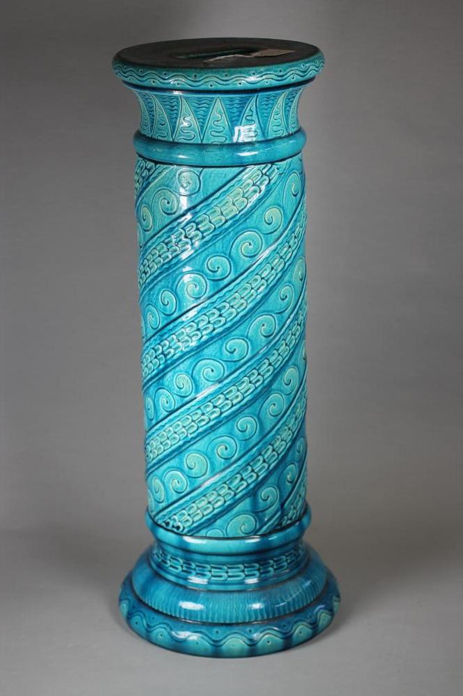 A BURMANTOFTS "FAIENCE" TURQUOISE GLAZED JARDINIERE STAND Image